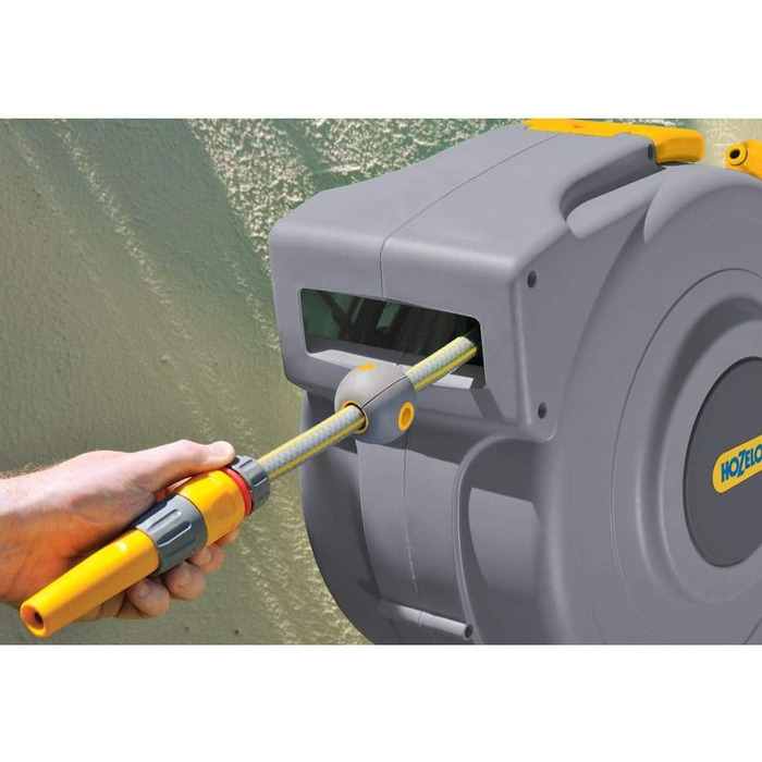 HOZELOCK Автоматичний шланг на котушці Auto Reel 40 м: автоматичне змотування, проста установка, шланг 40 м, з'єднувачі, розпилювач, 5 років гарантії [2595R0000]