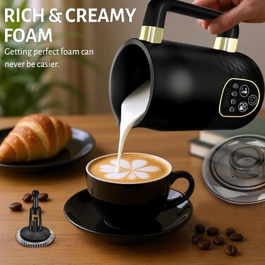Електричний піноутворювач молока 4-в-1 з контролем температури для капучино та лате