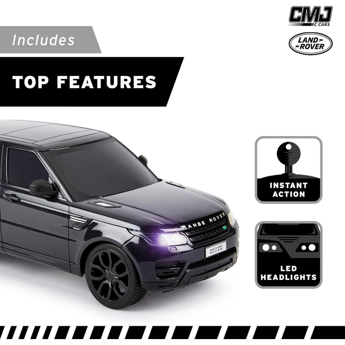 Радіокерований позашляховик Range Rover Sport CMJ 1:24 з LED-підсвічуванням, чорний