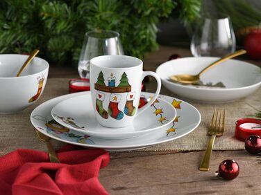 CreaTable Набір посуду Luna, 18 предметів для 6 осіб. Комплект для сніданку з порцеляни, придатний для миття в посудомийній машині та використання в мікрохвильовій печі.