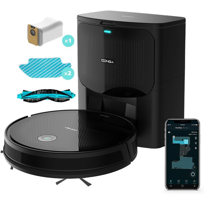 Робот-пилосос Cecotec Conga 2499 Ultra Home Advanced з базою самостійного очищення, гіроскоп, 2100Pa, Wi-Fi, моп, 3L, 2 щітки