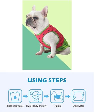 Охолоджуючий жилет для собак KIPETTO, легкий одяг для собак з малюнком кавуна, одяг для охолодження льоду для цуценят, м