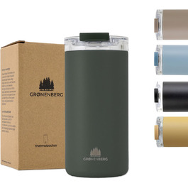 Термокружка Groenenberg 473 мл | Зберігає тепло до 4 годин | Без витоку | З переробленої нержавіючої сталі (Forest)