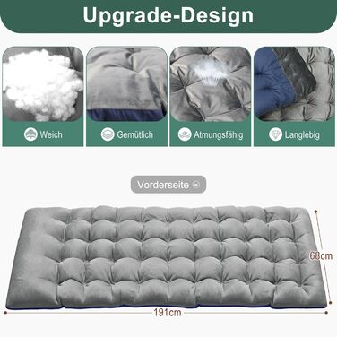 Розкладне кемпінгове ліжко з матрацом та кишенями, сталева рама, навантаження до 200 кг, 190x71x36 см, сіро-сланцевий колір — для кемпінгу, саду та офісу