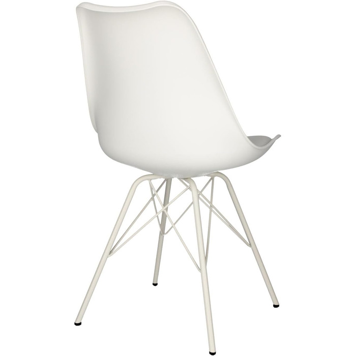 AC Design Їдальні стільці Emanuel, PU/Метал, 2 шт, Білий/Білий, 48,5 x 85,5 x 54 см