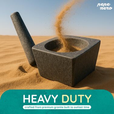 Набір ступка та товкачок з подрібнювачем часнику, прес-шнеком для авокадо та мискою для гуакамоле – автентичний мексиканський молькахе з граніту, велика ступка та товкачок для спецій