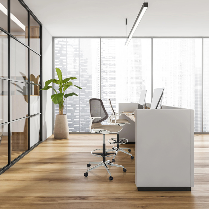 Офісне крісло / Барний стілець TOP WORK STYLE, тканина бежевого кольору, hjh OFFICE