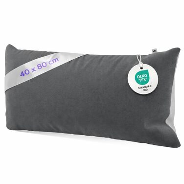 Комплект постільної білизни Wolkenfeld 135x200 см - сірий (світло-сірий/темно-сірий), м'який, без прасування, сертифікат ÖKO-TEX, мікрофібра (1x 135x200 + 1x 80x80)