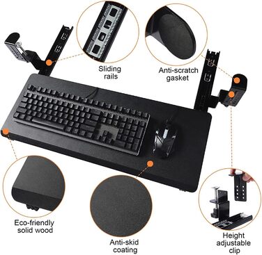 Кріплення для клавіатури BigTron з клемою, чорний колір, нове дизайну