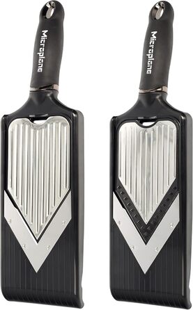 Мікроплан Регульований овочевий тертки з V-подібною та жульєнівською насадкою, з нержавіючої сталі, з захистом пальців