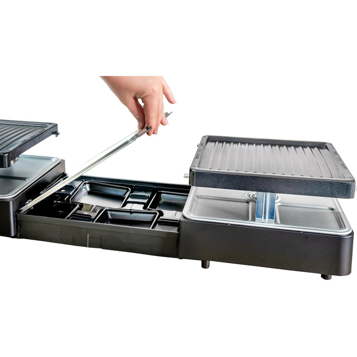 Електричний гриль-ракулет Unold 48755 Extendable для 8 осіб, 1300 Вт, з двома зонами нагріву