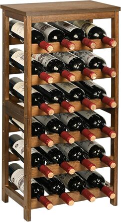 Стелаж для вина VASMIA з бамбука, 3-ярусний, на 12 пляшок, білий (горіх)