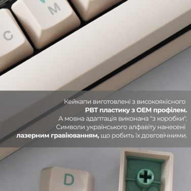 Механічна клавіатура Ducky One 3 TKL Cherry MX Red Matcha Cream UA