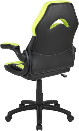 Ігрове крісло Flash Furniture X10, ергономічне, регульоване, відкидні підлокітники, неоновий зелений/чорний