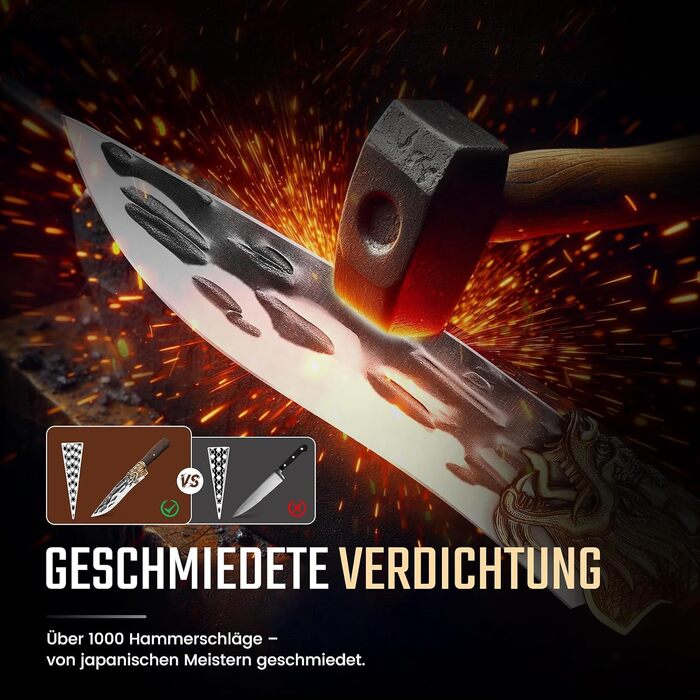 Кухонний ніж Purple Dragon: професійний шеф-ніж з рожевого дерева, для м'яса, риби та овочів