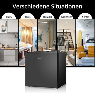 Міні-холодильник CHIQ 46 л з регулюванням температури, тихий (39 дБ), для офісу, кемпінгу, спальні, готелю, чорний