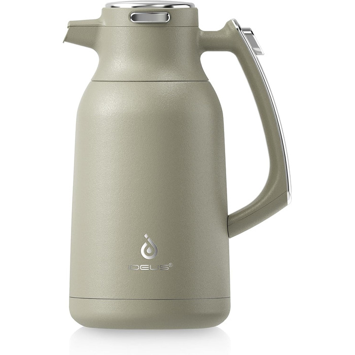 Термос IDEUS 2л з нержавіючої сталі, двостінний, вакуумна ізоляція, для кави та чаю, BPA-free, колір Celadon