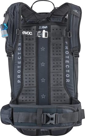 Рюкзак EVOC FR PRO 20l Protector Backpack Daypack (інтегрований захист спини, LITESHIELD SYSTEM, кріплення системи гідратації, лавинне відділення, тримач для лиж та сноуборду, розмір S, M/L, XL) (Чорний, S)