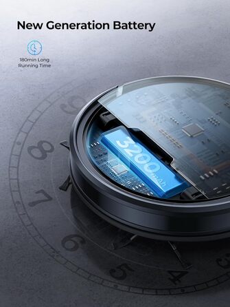 Робот-пилосос Laresar з функцією миття підлоги, 4500Pa, 3-в-1, сумісний з Alexa, час роботи 180 хв, для шерсті тварин, килимів, твердих підлог