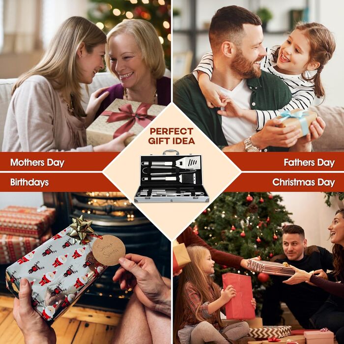 Набір гриль-посуду DRAGON RIOT з нержавіючої сталі, 29 предметів. Преміум-набір аксесуарів для гриля з лопаткою в алюмінієвому кейсі. Ідеальний подарунок для чоловіків, BBQ, для приготування їжі на відкритому повітрі.