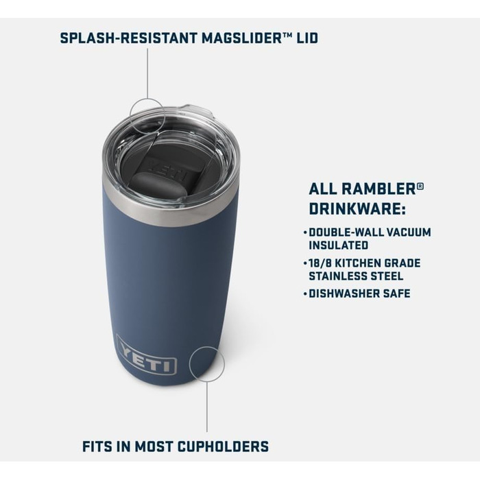 Термос YETI Rambler з кришкою MagSlider, 296 мл, колір Moon Dust
