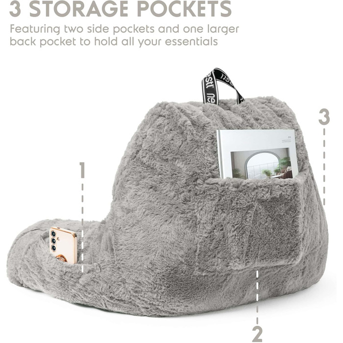 Підкушник Nestlé Pelz для читання та відпочинку в ліжку, штучне хутро, з підлокітниками, для дорослих та дітей, салатовий колір