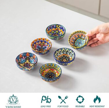 Набір кавових чашок Vancasso 6 шт. SIMI, 360 мл, порцеляна, чайний сервіз на 6 осіб (6 салатників)