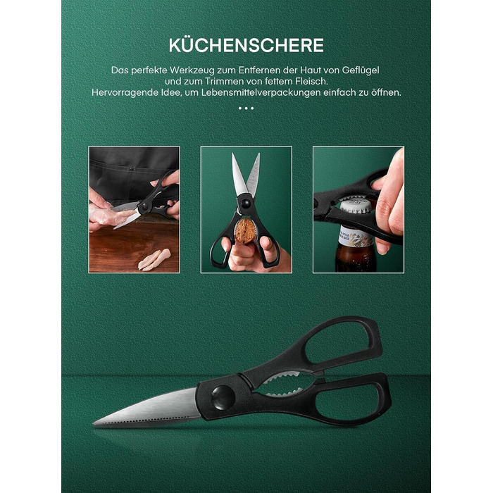 Набір кухонних ножів D.Perlla 16 предметів з бруском, професійний, нержавіюча сталь, чорний