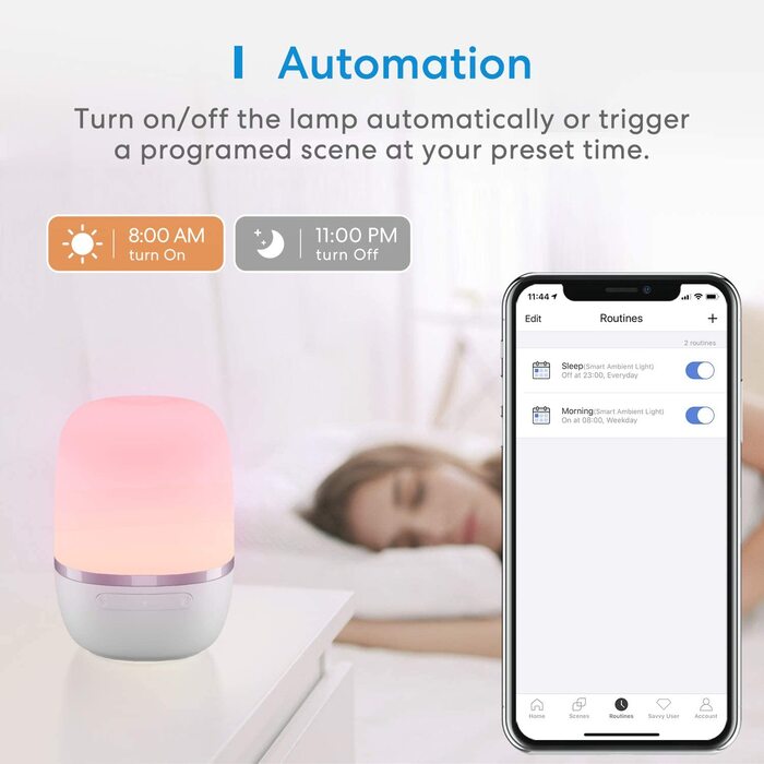 Світлодіодний приліжковий світильник meross Wi-Fi, сумісний з Apple HomeKit, Alexa, Google (Модель 3)