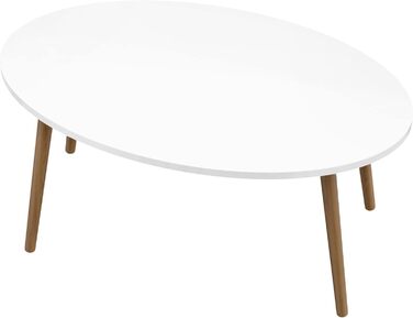 Журнальний столик Sindal Журнальний столик 41 x 90 x 50 см Журнальний столик з ДСП та дерева Диванний стіл для вітальні Спальня Білий