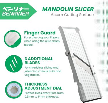 Набір для нарізання овочів Benriner, кремовий колір, старіша версія з підносом