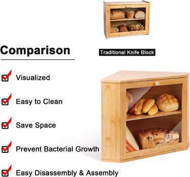 Хлібниця Бамбукова Хлібниця харчова Хлібниця для зберігання хліба простота догляду 32x32x34 см