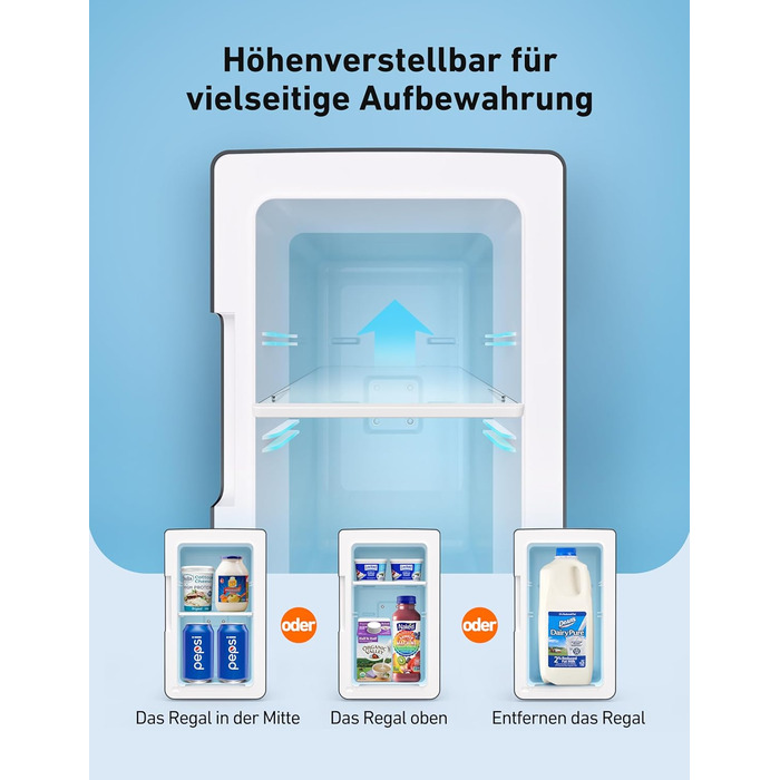 AstroAI Міні холодильник 2 в 1, 6 літрів: охолодження та підігрів, 12V/220V, для авто, офісу, гуртожитку, чорний