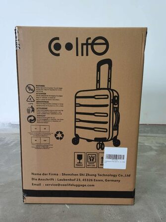 Жорсткий чохол COOLIFE, розширюваний, матеріал ПК, замок TSA, 4 колеса, білий, великий