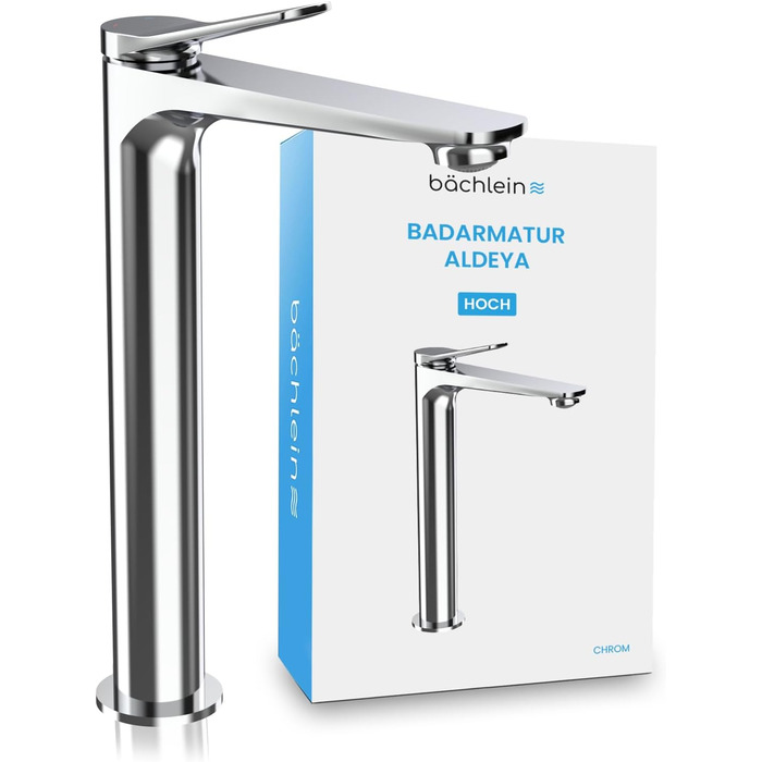 Чорний матовий змішувач для умивальника Aldeya: стильний дизайн, монтажний комплект, висока модель