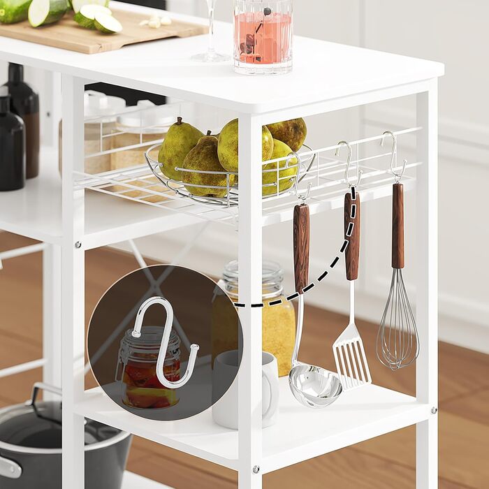 Стелаж для кухні Soges: місткий, чорний, з 3 полицями для мікрохвильової печі та кухонного приладдя