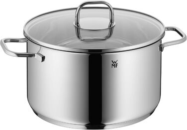 Набір каструль WMF Inspiration Induktion, 4 шт., з кришкою з термостійкого скла, Cromargan нержавіюча сталь, без антипригарного покриття
