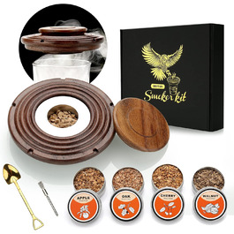 Набір для копчення коктейлів: 4 дерев'яні стружки, аксесуар для віскі, коктейлів, кави, бурбона, м'яса. Подарунок для чоловіків
