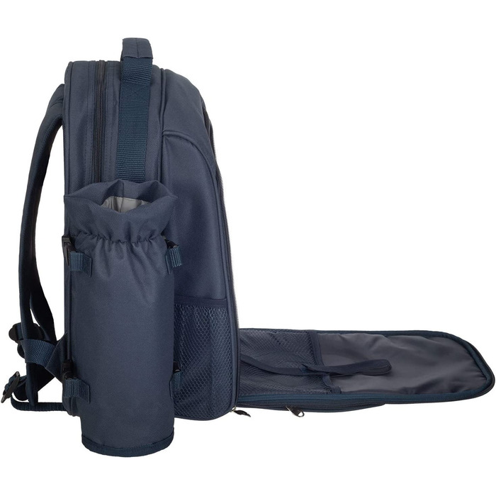 Набір для пікніка Anndora 15 предметів: рюкзак, деки, аксесуари, блакитно-білий, Navy Blue White Set