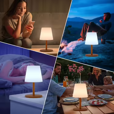 FUYO LED акумуляторна настільна лампа для вулиці, 8 кольорів, димірується, бездротова, портативна, нічник з кольоровою зміною для саду, спальні, кемпінгу, декору на Великдень
