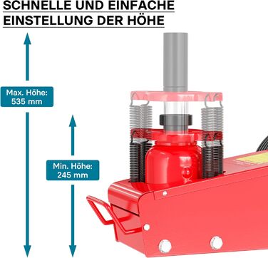 Гідравлічний домкрат Wiltec Rangierwagenheber 3т, підйом 13,5-40 см для авто, позашляховиків, кемперів - компактний та міцний
