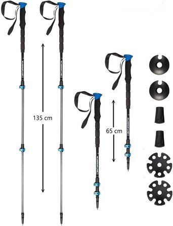 Трекінгові палиці Ski Pole Ski Touring Pole Лижні палиці для походів (ЧОРНИЙ/СИНІЙ), 1 Touring Pole