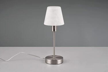 Настільна лампа Trio Leuchten Luis II, Нікель Матовий, з металу та скла, білий матовий, сенсорне керування On/Off, E14