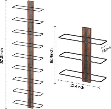 Настінна вітрина для вина B4Life на 12 пляшок, метал/дерево, чорний колір, для кухні, їдальні, бару