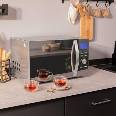 Мікрохвильова піч Cecotec ProClean 3060, 28 л, 700 Вт, Ready2Clean, 6 режимів, 3D Wave, гриль, срібляста