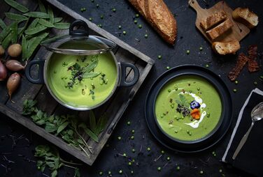 Каструля Fleischtopf 24 см, серія Turmalin, індукційна, з нержавіючої сталі, з мірною шкалою та системою дозування олії