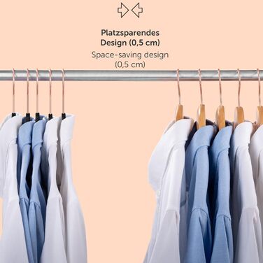 Набір вешалок для одягу Blumtal 50 шт. - обертаються на 360°, міцні, економія місця, неслизькі - рожеві оксамитові вішалки з покриттям, 100 шт. (рожеве золото / чорний)