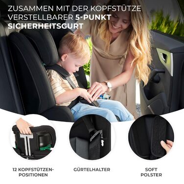 Автокрісло Kinderkraft SAFETY FIX 2 I-SIZE (76-150 см) – 9-36 кг, Isofix, регулювання підголівника, чорний CLASSIC