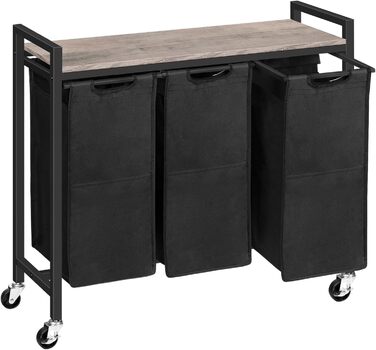 Кошик для білизни HOOBRO з 3 відділеннями, 119 л, на колесах, білий