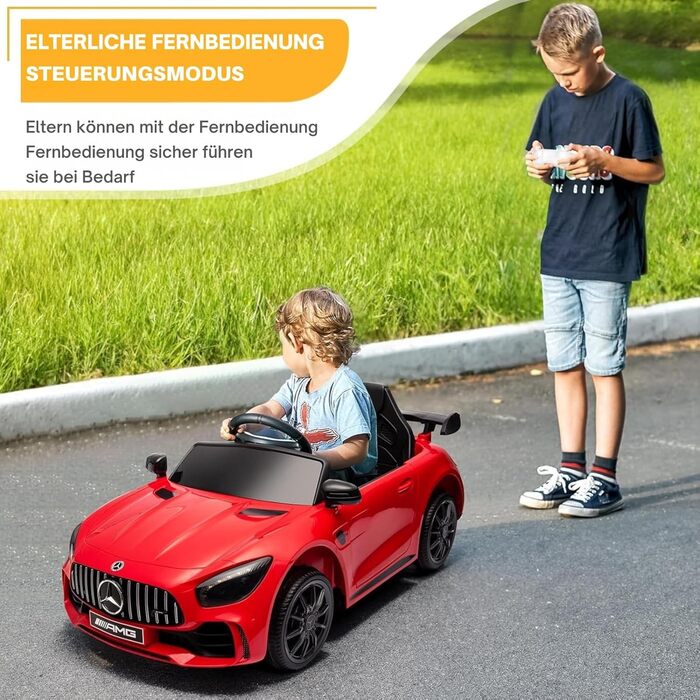 Дитячий електромобіль Mercedes Benz AMG LEADZM 12V, з пультом, MP3, музика, LED, червоний